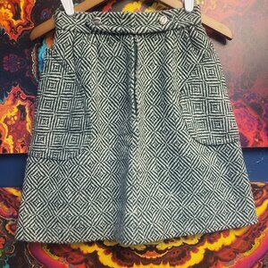 VINTAGE ~ Tami Originals ~ No Size - 24” Waist~ Green and White ~ Wool Skirt